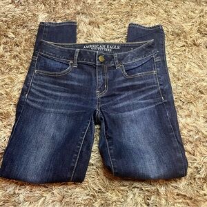 American Eagle 4 Jegging Super Stretch Casual Fall Winter Dark Wash Preppy Jeans